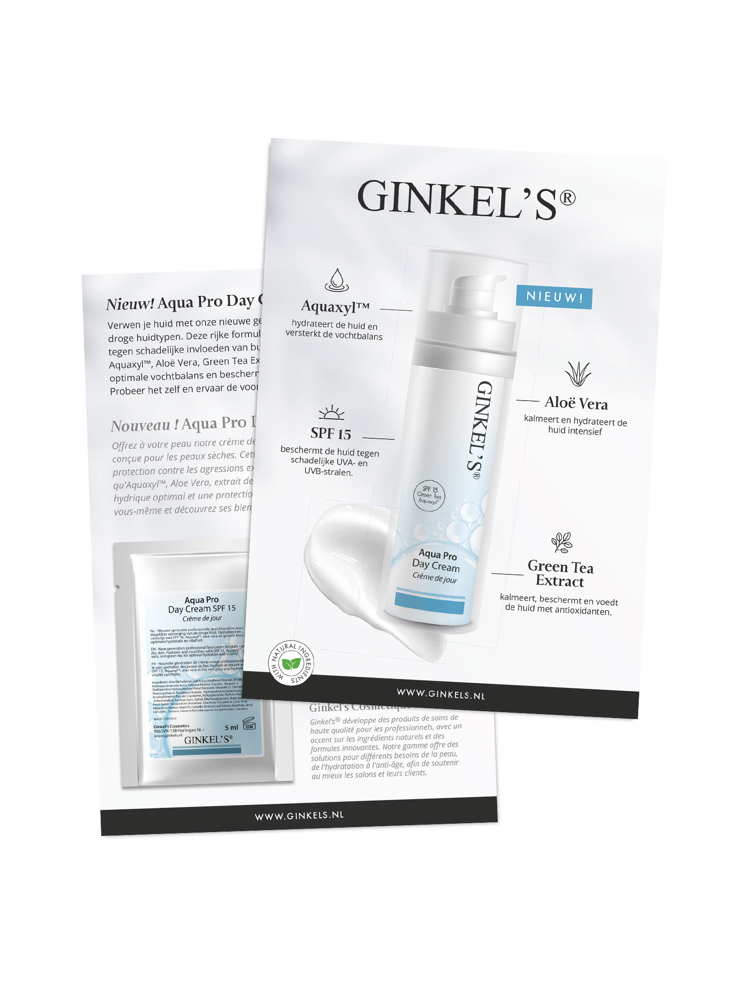 Ginkel’s Aqua Pro Day Cream – 6 x 5 ml Sachets + Flyers