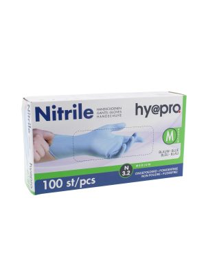 Handschoen Nitrile - Maat M - Blauw - Box à 100 stuks